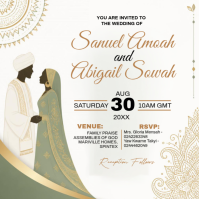 White Wedding Invitation Post Instagram Template