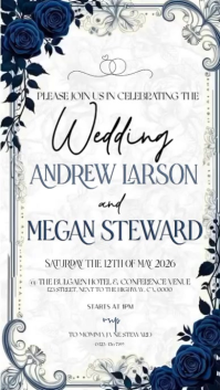 สีขาว Wedding Invitation Instagram na Kuwento Template