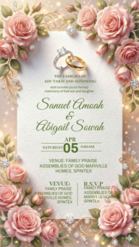 White Wedding Invitation Historia de Instagram Template