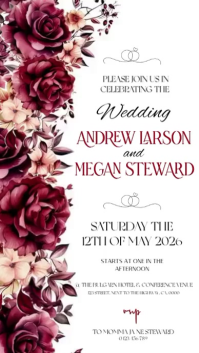 Hvid Wedding Invitation Instagram-verhaal Template