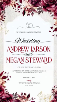White Floral Wedding Invitation Instagram Story Video Instagram-Story template