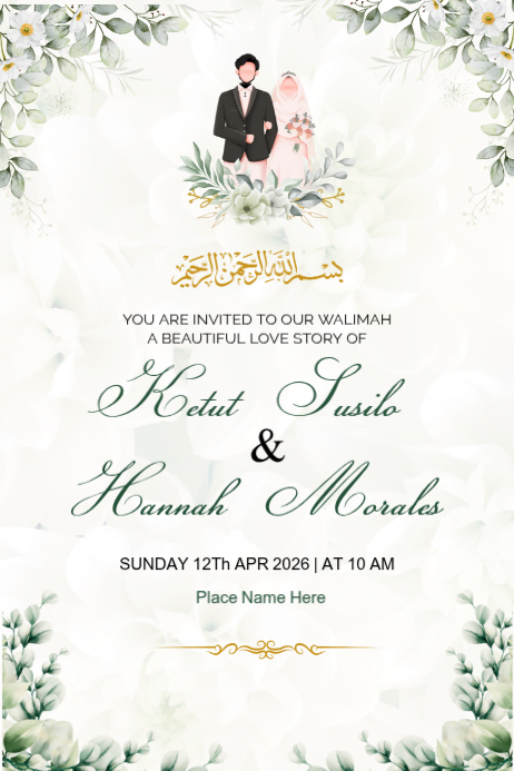 Wedding Invitation Posters Template | PosterMyWall