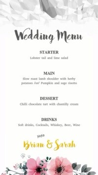 6 450 Diy Wedding Menu Cards Customizable Design Templates