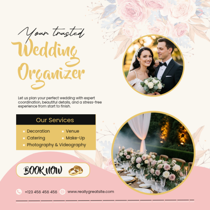 White Floral Wedding Planning Instagram Post Template | PosterMyWall