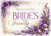 White Floral Wedding Reserved Seating A2 template