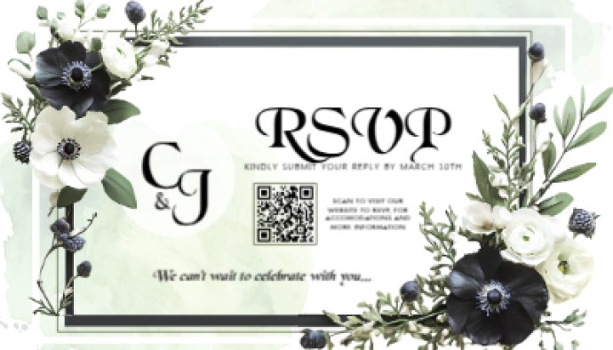 White Floral Wedding Rsvp Business Card Template PosterMyWall White Floral Wedding Rsvp Business Card Template PosterMyWall