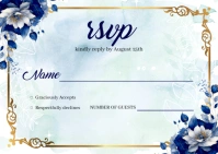 White Floral Wedding Rsvp Card Postcard template