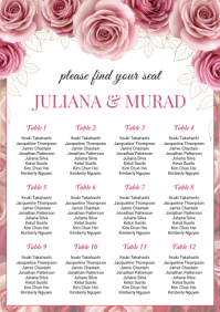 White Floral Wedding Seat Plan A1 template