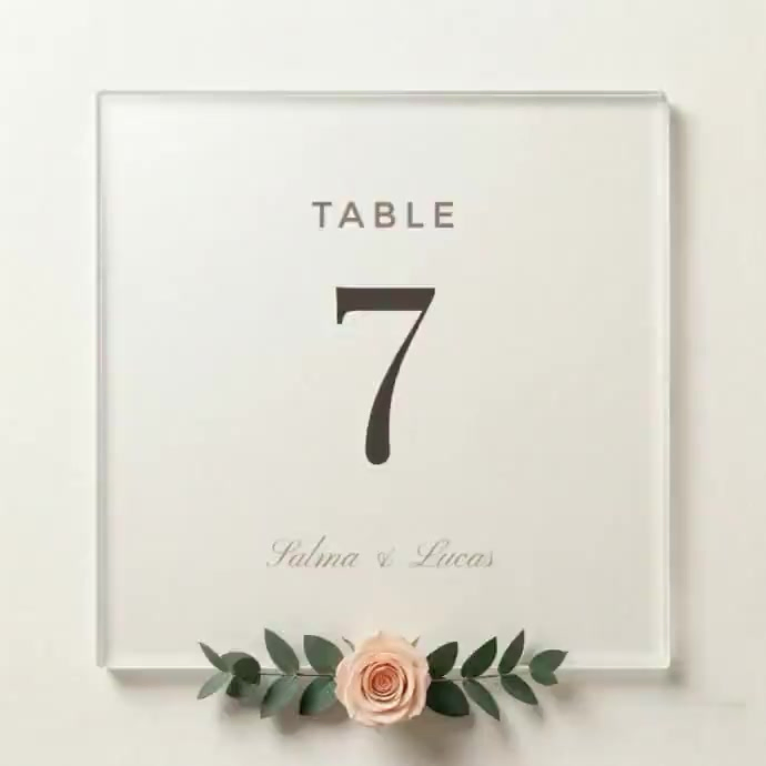 White Floral Wedding Table Number Instagram Post Video Template ...