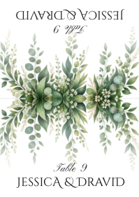 White Wedding Table Number A4 Template