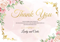 White Floral Wedding Thank You Postcard Открытка template