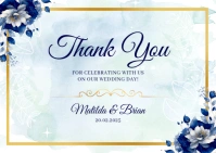 White Floral Wedding Thank You Postcard template