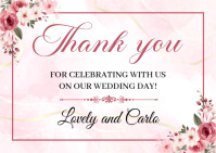 White Floral Wedding Thank You Postcard Postal template