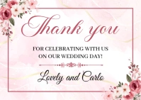 White Floral Wedding Thank You Postcard template