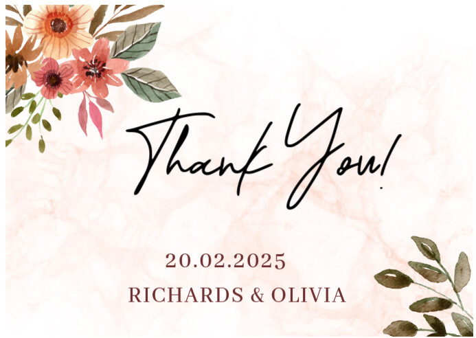 White Floral Wedding Thank You  Postcard Postal template