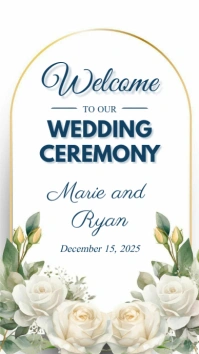 White Floral Wedding Welcome Sign Instagram Story template