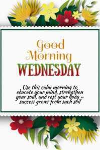 White Floral Wednesday Poste Poster template