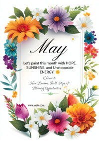 White May Inspirational Message A4 Template
