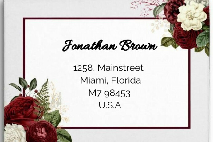 Address Lab White Floral White And Red Floral Address Label Label Templat ...