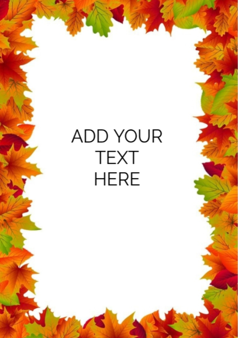 Copy of White Floral White Autumn Border A4 | PosterMyWall