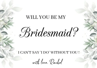 White Floral Will You Be My Bridesmaid Card Template  Postcard