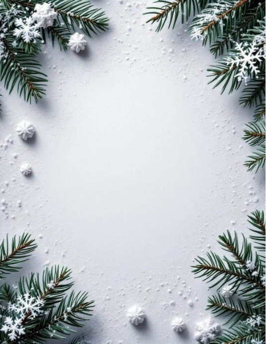 White Floral Winter Holiday Flyer Template | PosterMyWall