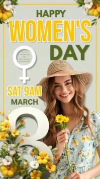 White Floral Women's Day Instagram Story template
