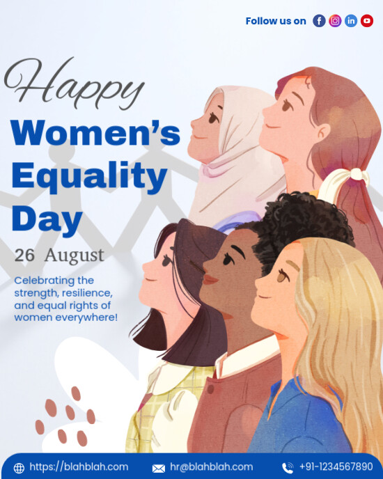 White Floral Women's Equality Day Instagram Portrait template