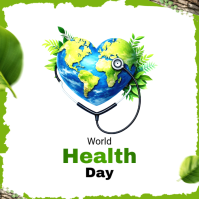 White Floral World Health Day Instagram Post template