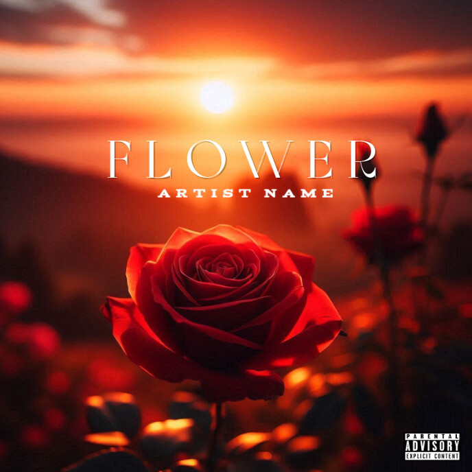 White  Flower Mixtape Album Cover  Album Cover Capa de álbum template