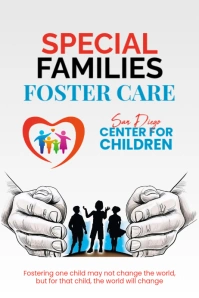 White Foster care poster Poster template