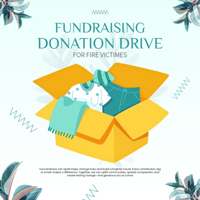 White Fundraising Event Square (1:1) template