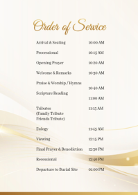 White   Funeral Order of Service A5 template