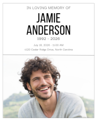 White Memorial Service Instagram Portrait Template - Page 1