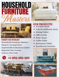 白色 Furniture Store Promotion Flyer Template