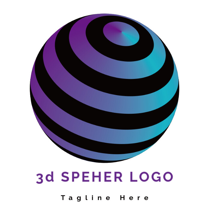 White Futuristic 3d Sphere Logo Logo Templat | PosterMyWall