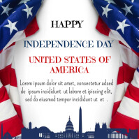 White Futuristic 4 July Independence Day  Instagram Post template