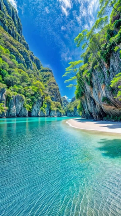 White Futuristic Beach  Digital Display (9:16) template