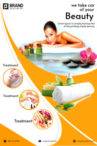 White Futuristic Beauty  & Spa Flyer Banner 4' × 6' template