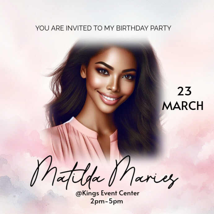 White Futuristic Birthday Invitation  Instagram Post template