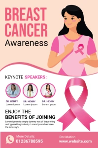 White Futuristic Breast Cancer Conference Flyer Pinterest Graphic Pinterest-Grafik template