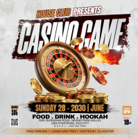 White Futuristic Casino Night Event Instagram Post Instagram-opslag template