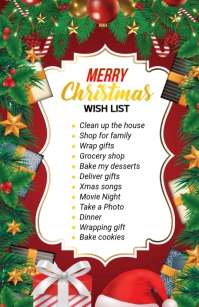 White Futuristic Christmas Gift List Template Tabloid