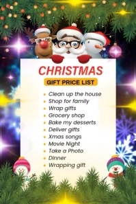 White Futuristic  Christmas List Template Pinterest Graphic
