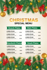 White Futuristic Christmas Menu Template Pinterest Graphic