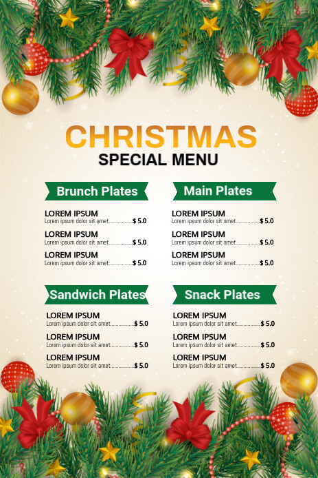 White Futuristic Christmas Menu Template Pinterest Graphic Ihluzo le-Pinterest