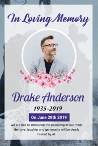 White Futuristic Death Anniversary Funeral Invite Template Pinterest Graphic