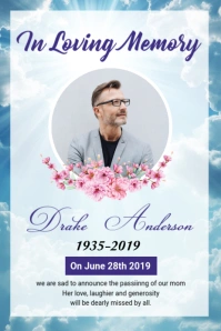 White Futuristic Death Anniversary Funeral Invite Template Pinterest Graphic