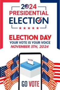 White Futuristic Elections Vote Pinterest Graphic template