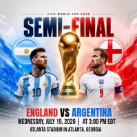 White Futuristic FIFA World Cup Semi-Final Instagram Post Video template